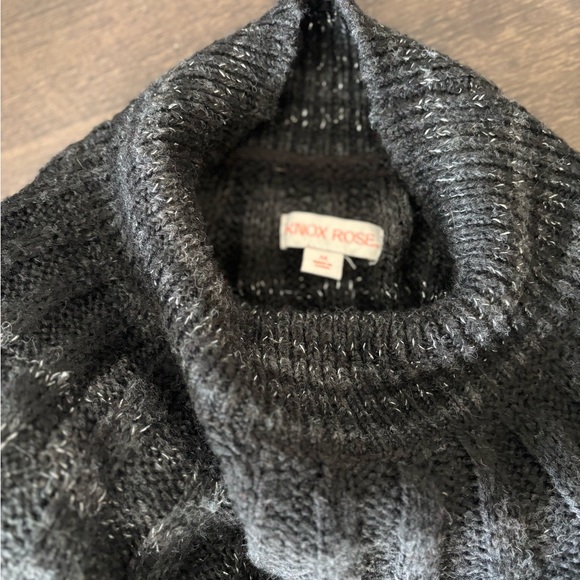 Knox Rose Mock Turtleneck Relaxed Fit Sweater Charcoal Black Size M - Picture 3 of 6